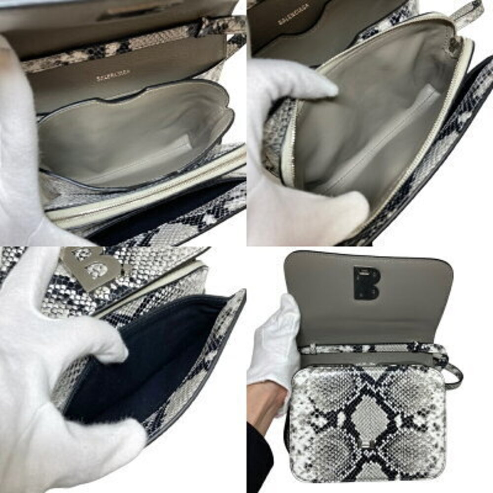 BALENCIAGA Python Shoulder Bag White Black Pawnshop - Picture 6 of 8